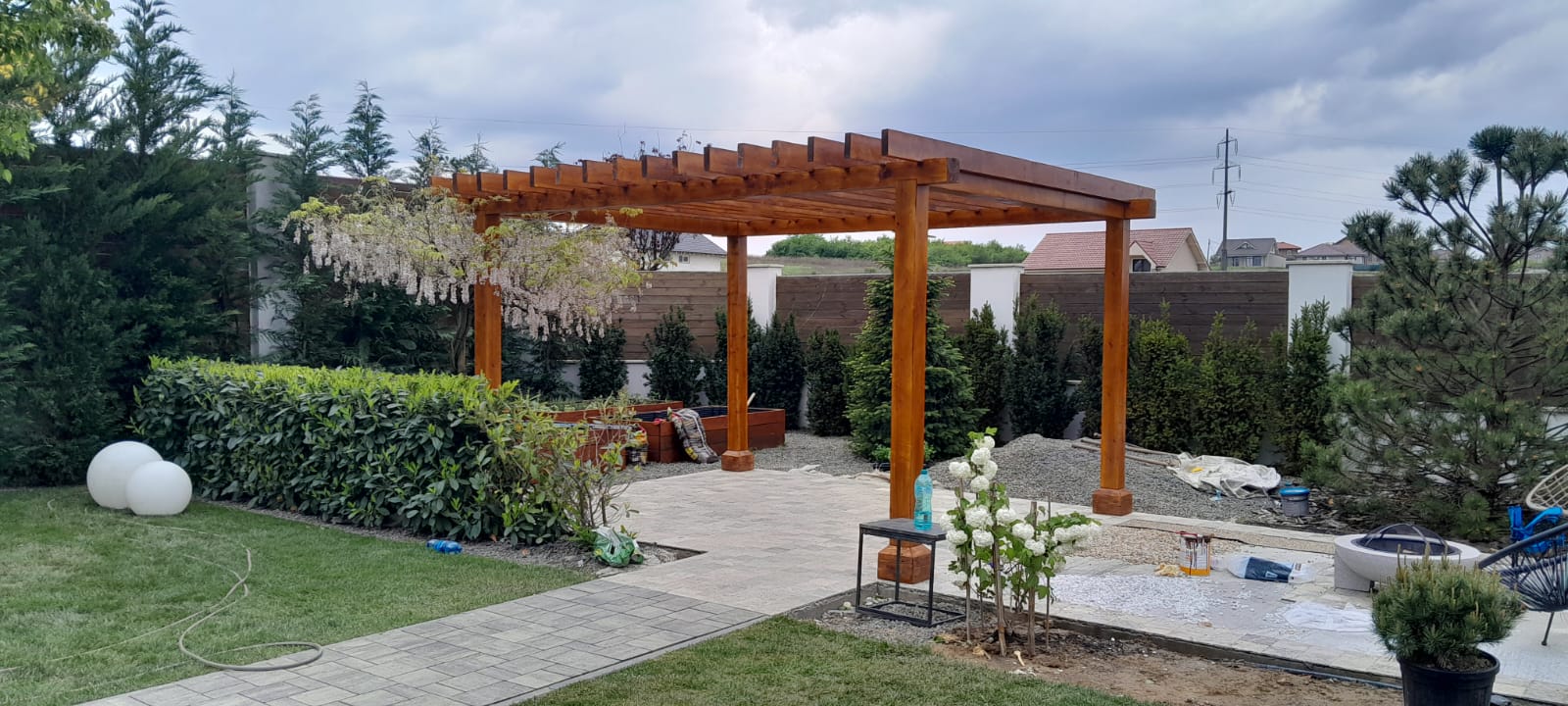 Construcție terasă acoperită Bihor